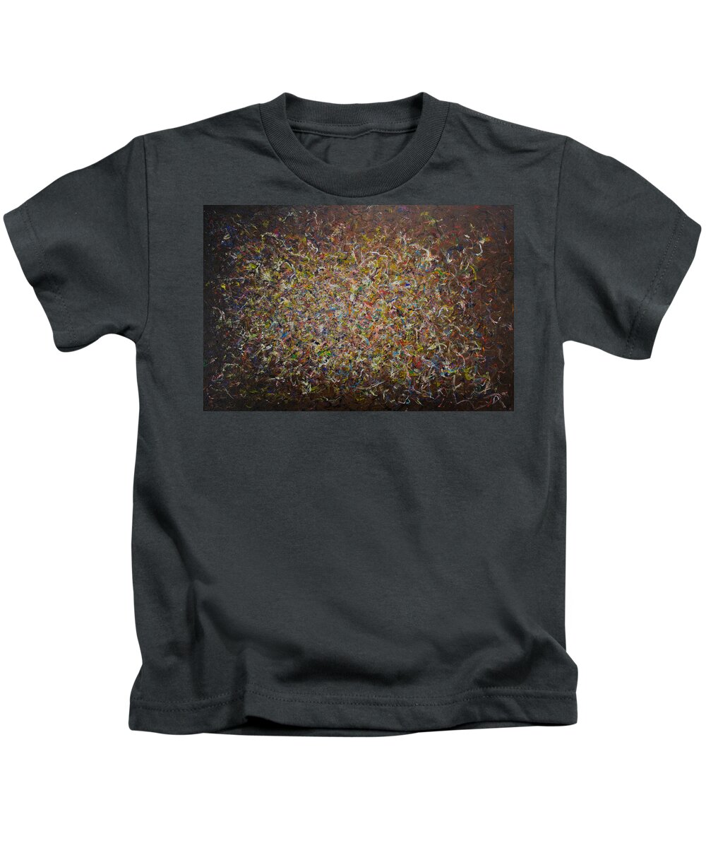 Derek Kaplan Art Kids T-Shirt featuring the painting Opt.71.15 Rhythm of Life by Derek Kaplan