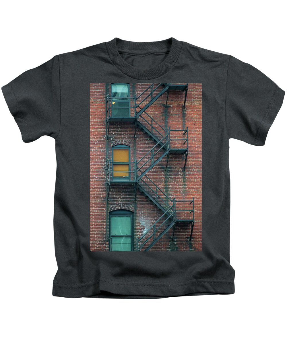 Bricks Kids T-Shirt featuring the photograph Orange Door by Stephen Holst