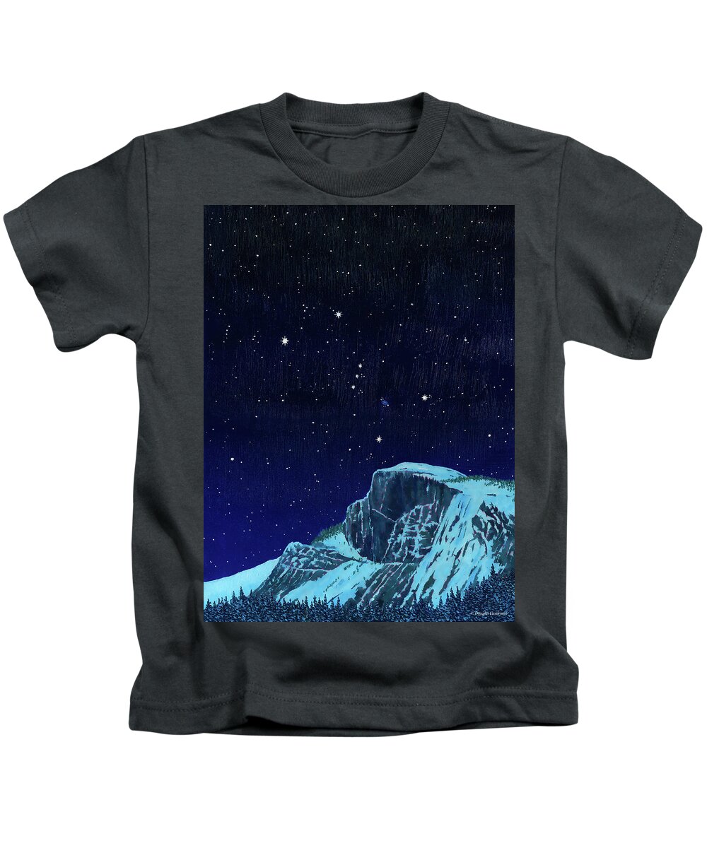Sky Kids T-Shirt featuring the painting Orion Over Yosemite by Douglas Castleman