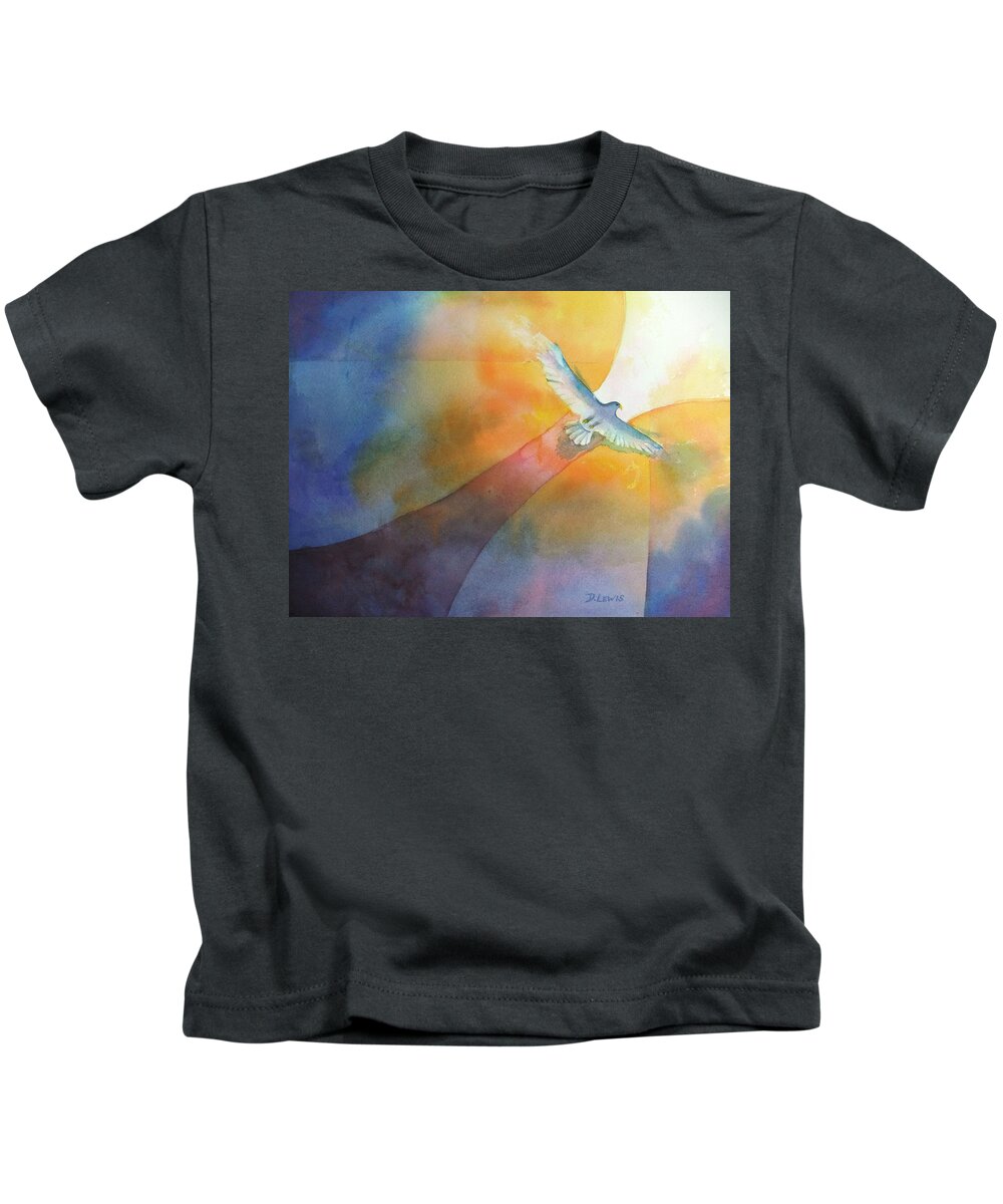Eagle Kids T-Shirt featuring the painting Out by Debbie Lewis