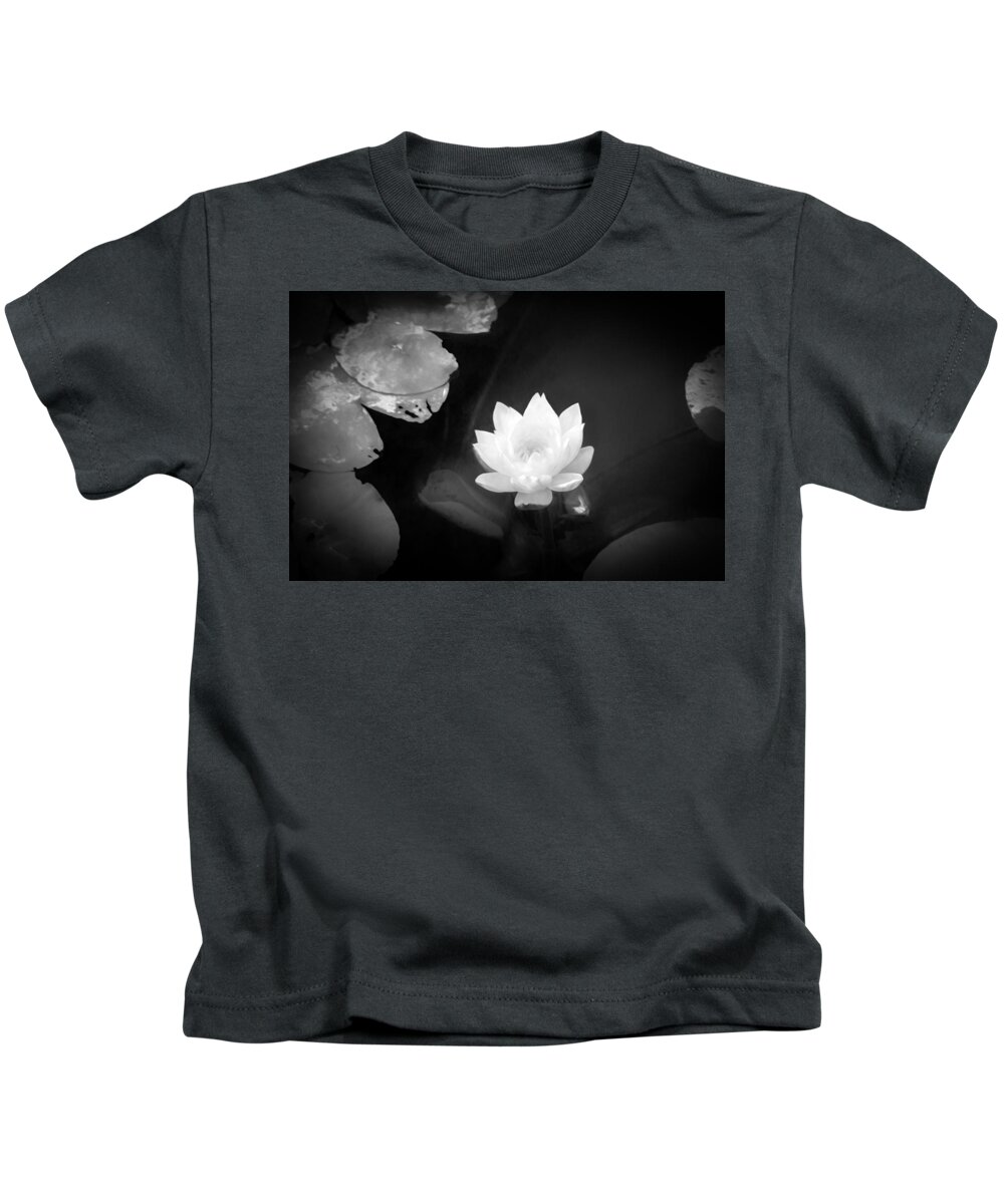 Out Of The Depths Bw Kids T-Shirt featuring the photograph Out Of The Depths BW by Bonnie Follett