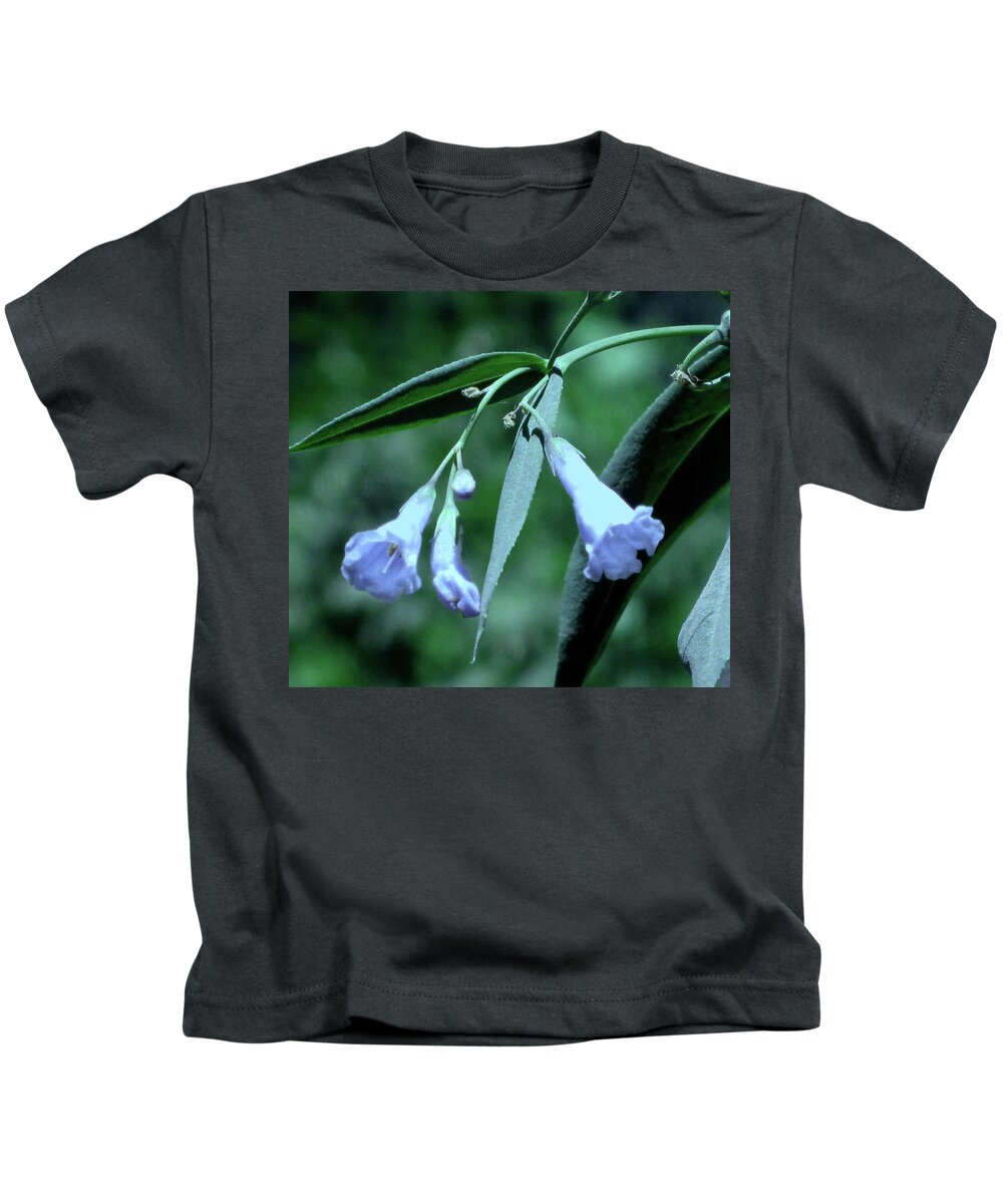 Flowers Kids T-Shirt featuring the digital art Over Done Blue by Gary Baird