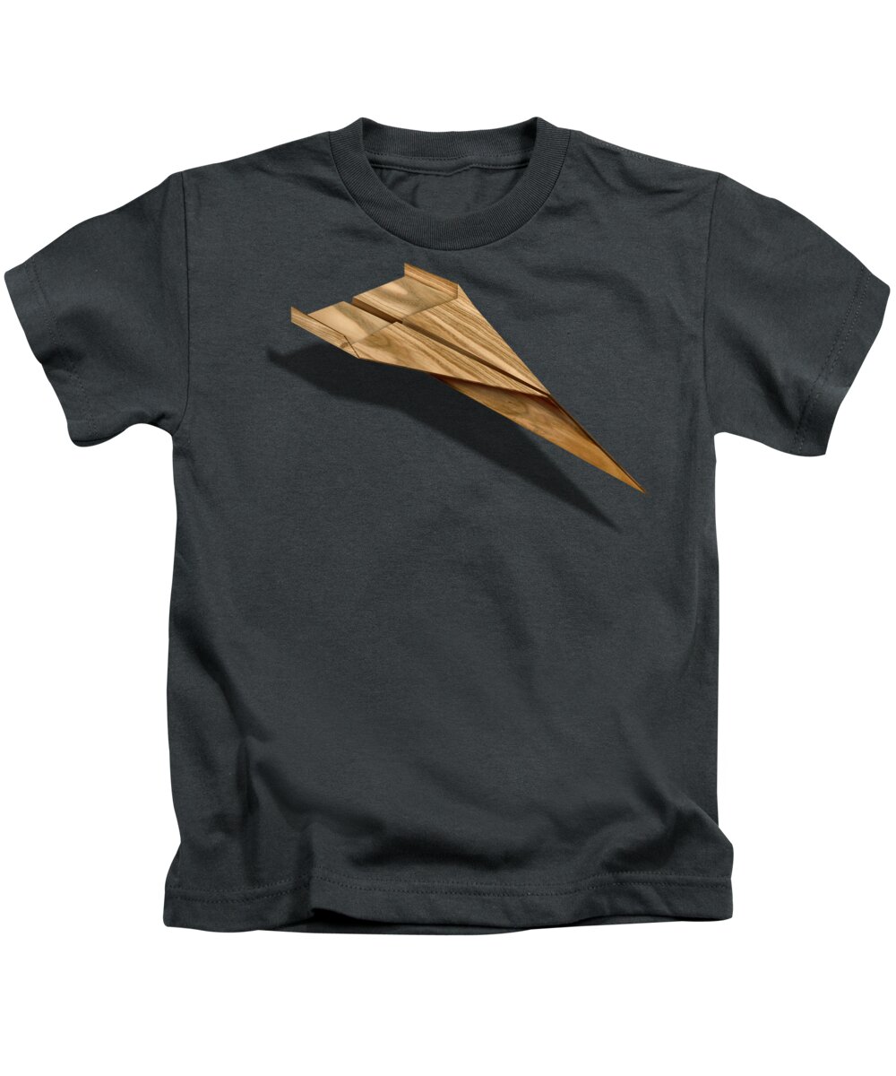 Aircraft Kids T-Shirt featuring the photograph Paper Airplanes of Wood 3 by YoPedro