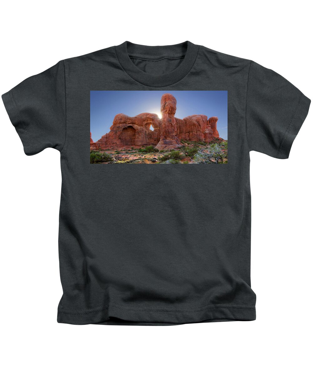 Desert Kids T-Shirt featuring the photograph Parade of Elephants in Arches National Park by Mike McGlothlen
