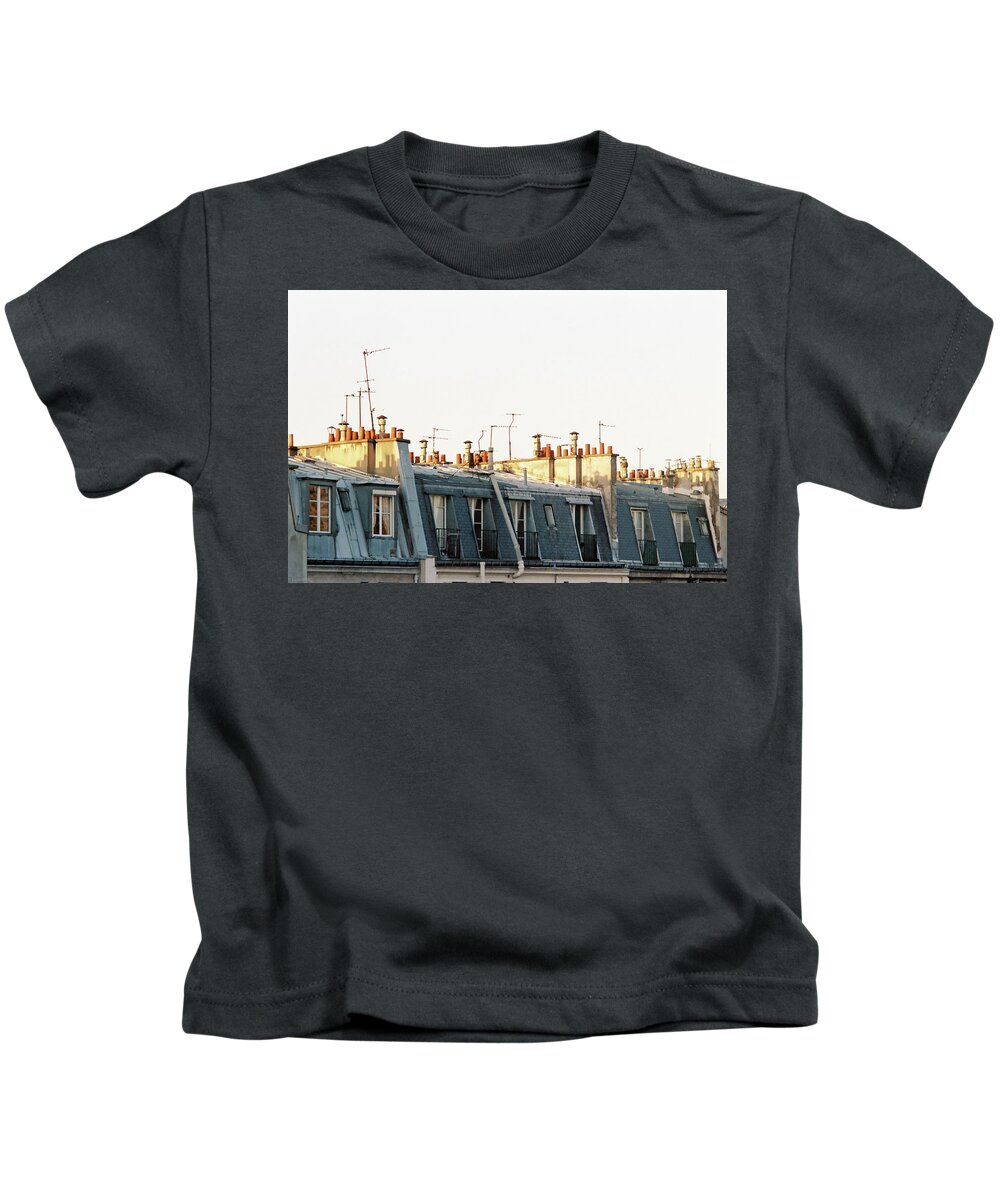 Rooftops Kids T-Shirt featuring the photograph Paris Rooftops by Frank DiMarco