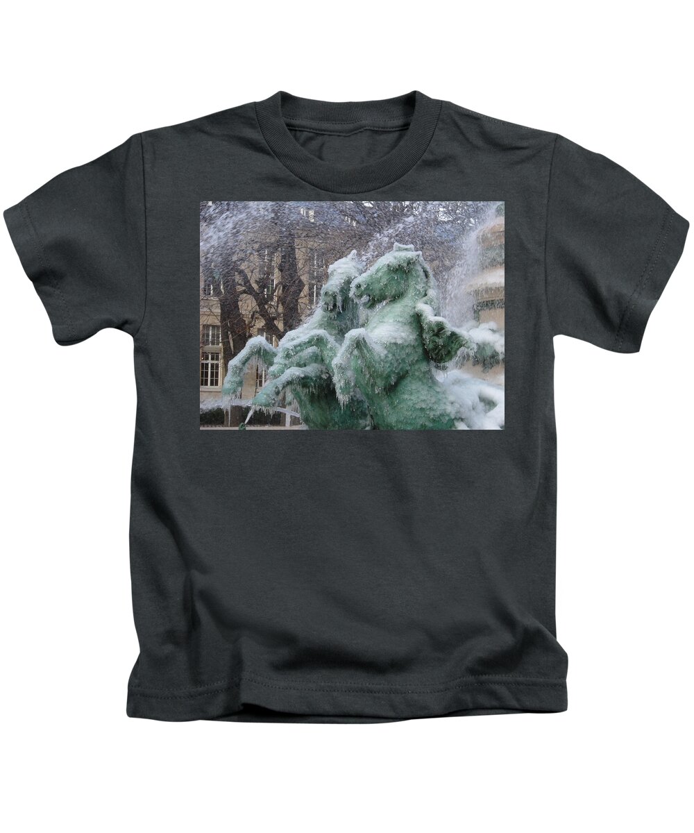 Paris Kids T-Shirt featuring the photograph Paris Winter by Annette Hadley