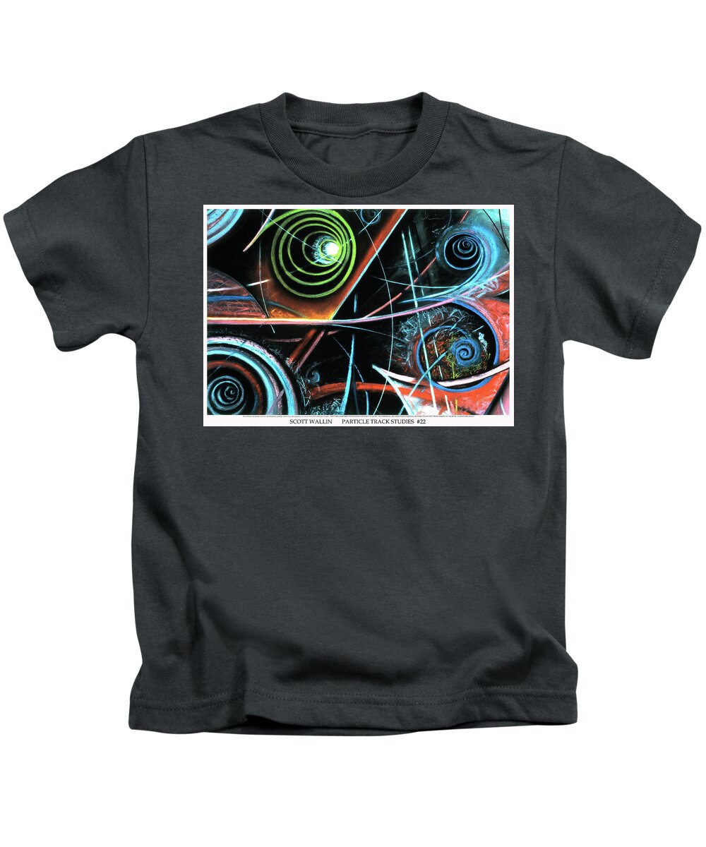 A Bright Kids T-Shirt featuring the painting Particle Track Study Twenty-two by Scott Wallin