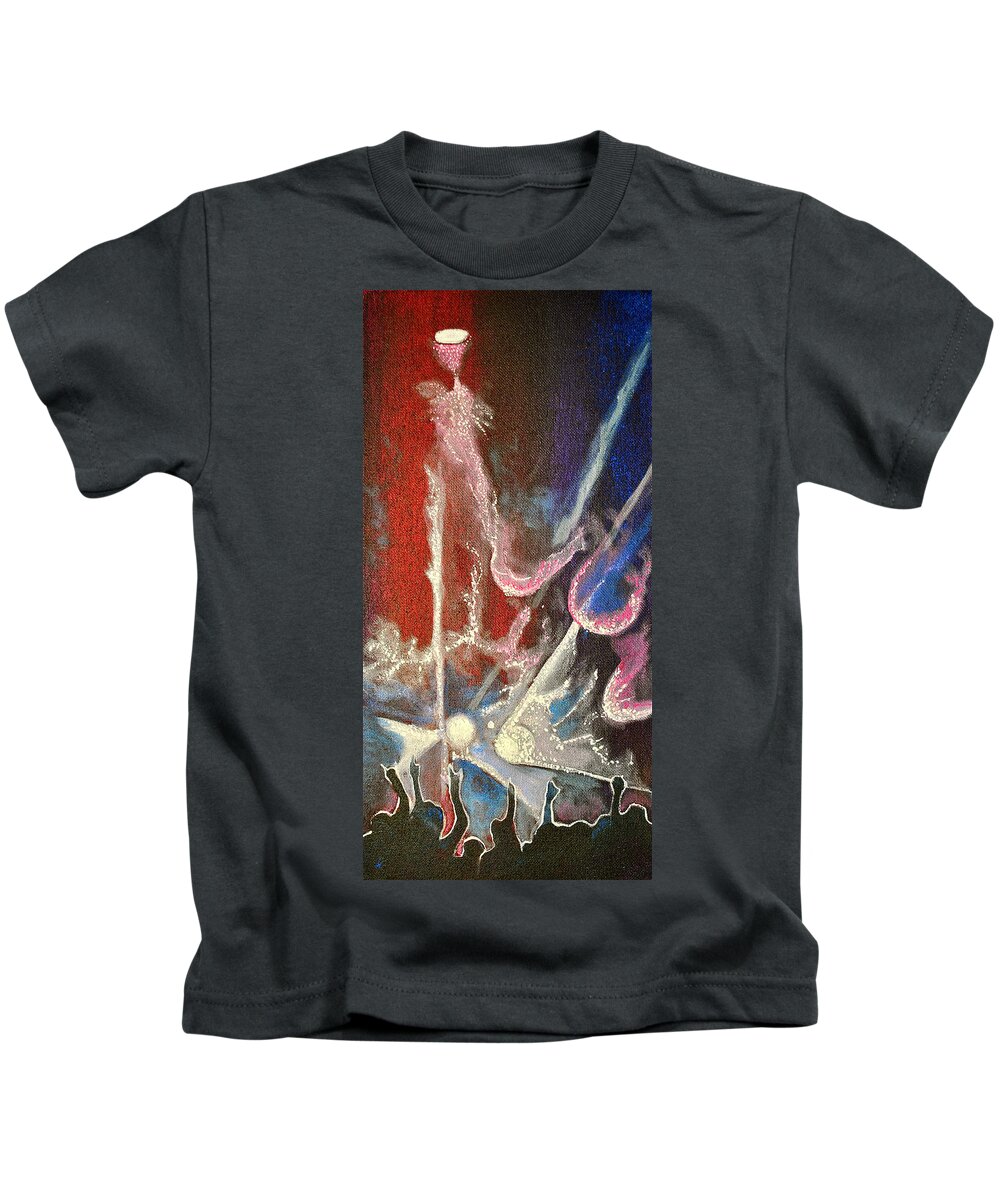 Night Lights Kids T-Shirt featuring the painting Party Night by Patricia Arroyo