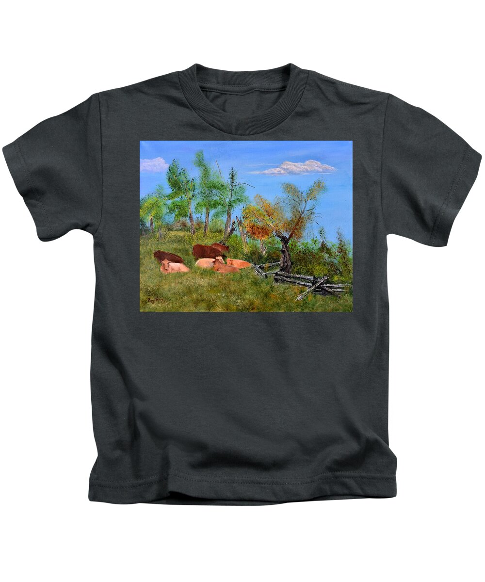 Pasture Kids T-Shirt featuring the painting Pasteurized by Peggy King