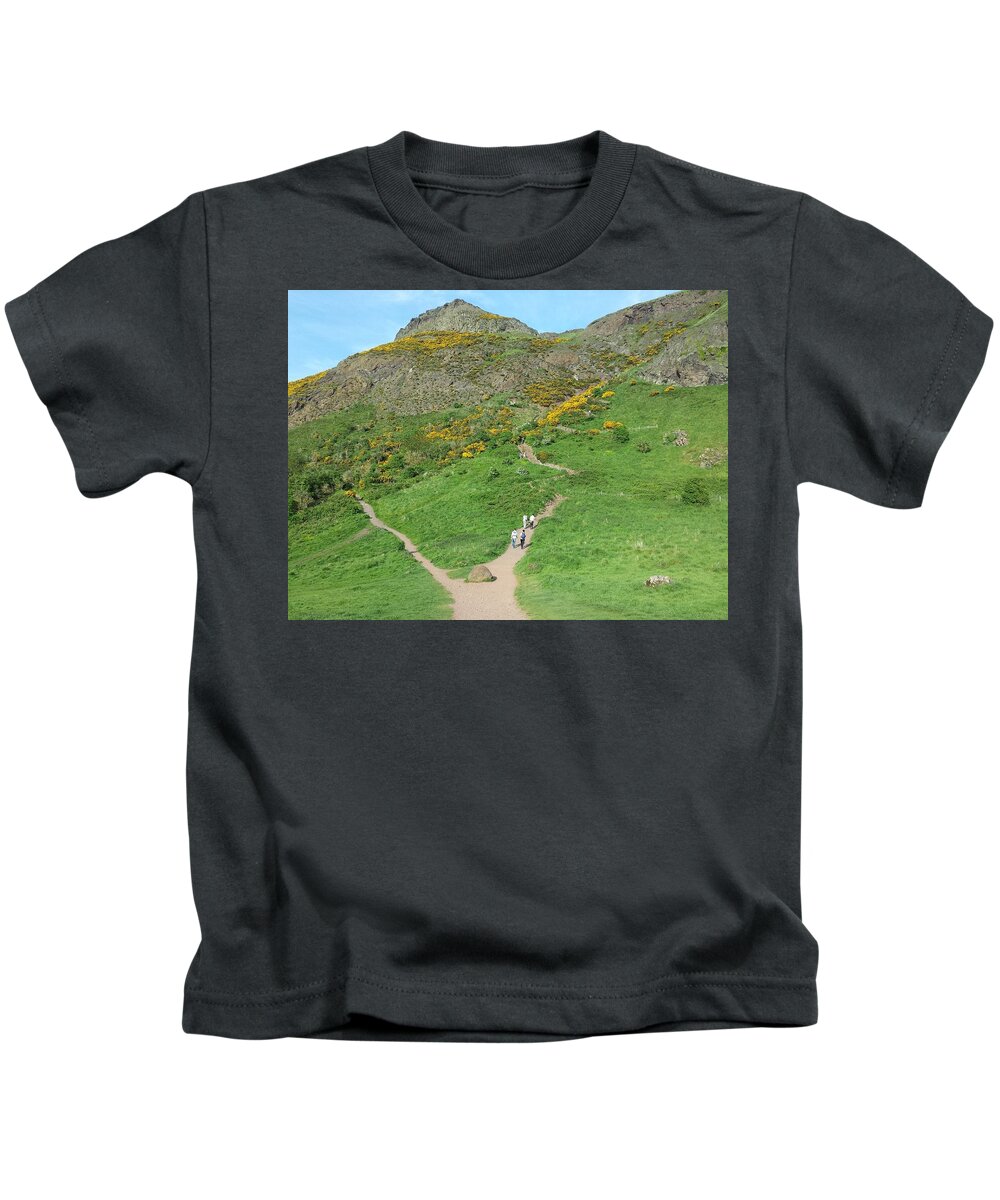Arthur's Seat Kids T-Shirt featuring the photograph Paths to the Top by William Slider