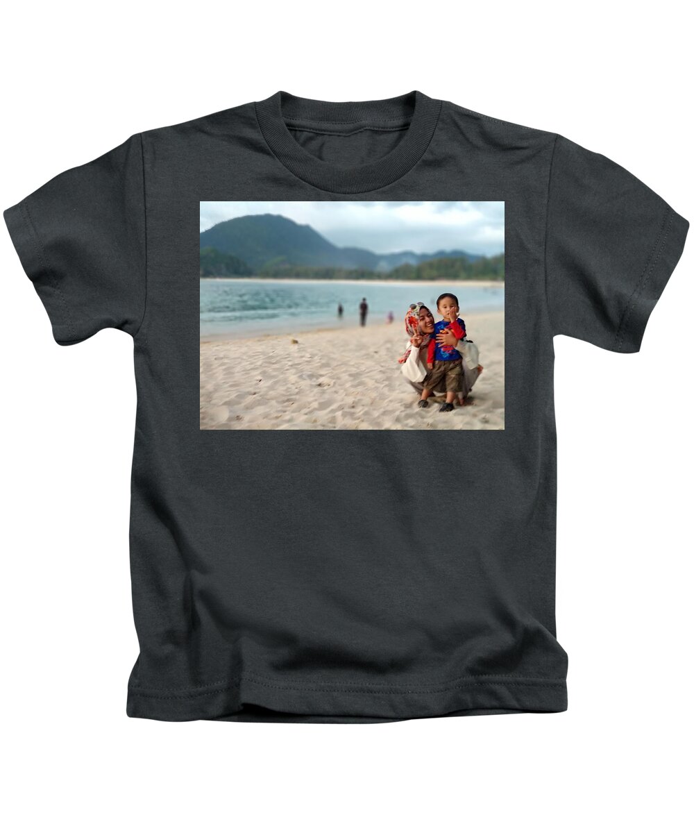  Kids T-Shirt featuring the photograph Peaceful Kiss by Deni Dc