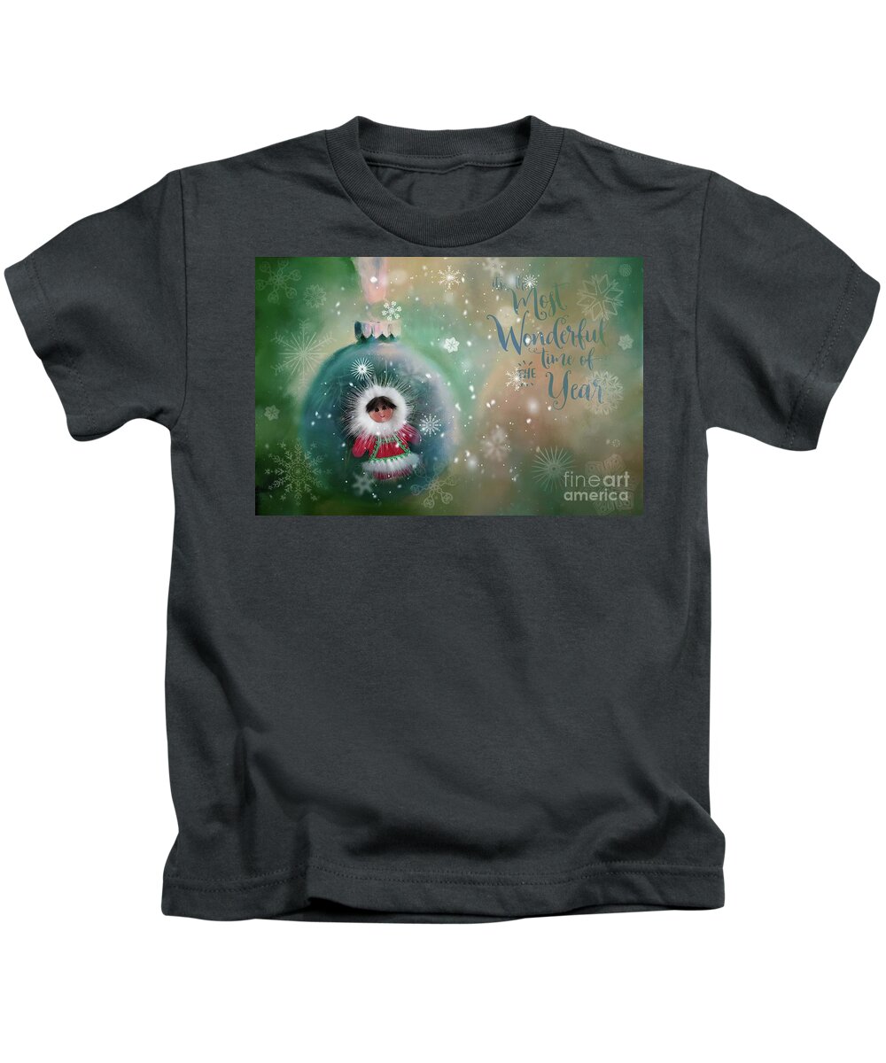 Esquimo Kids T-Shirt featuring the photograph Peace,Love,Joy by Eva Lechner