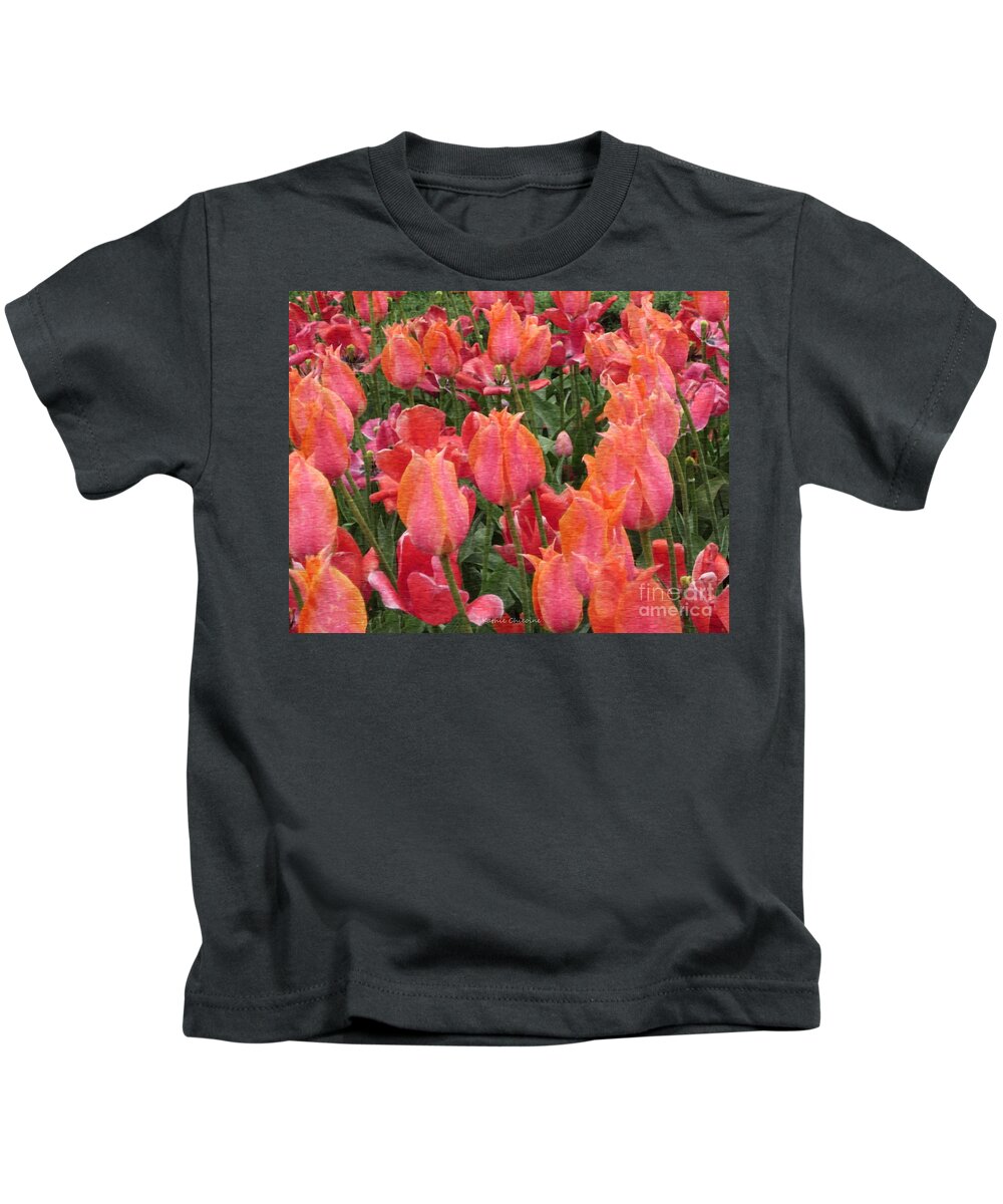 Photography Kids T-Shirt featuring the photograph Peach and Pink by Kathie Chicoine