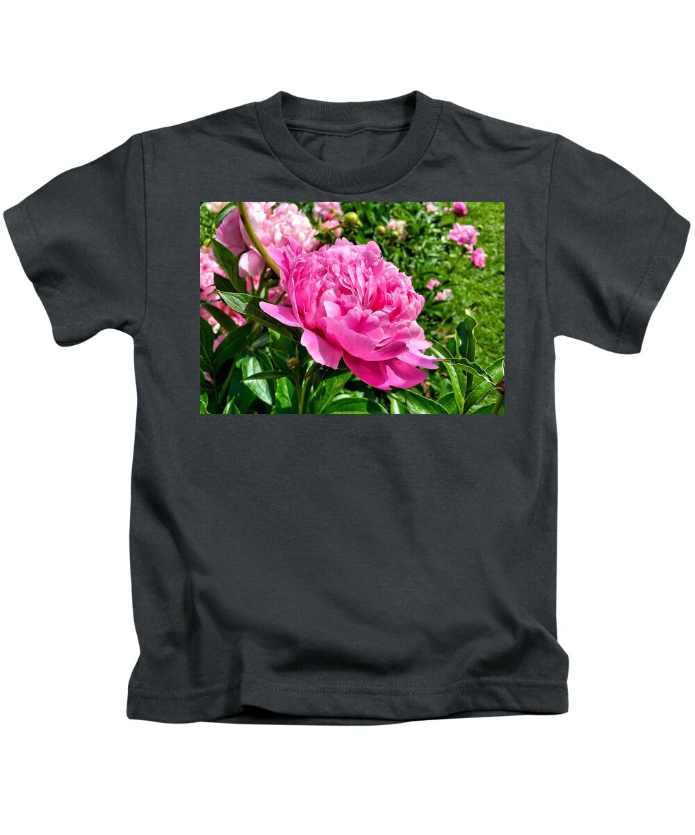 Peony Kids T-Shirt featuring the photograph Peonies in Spring by Chris Berrier