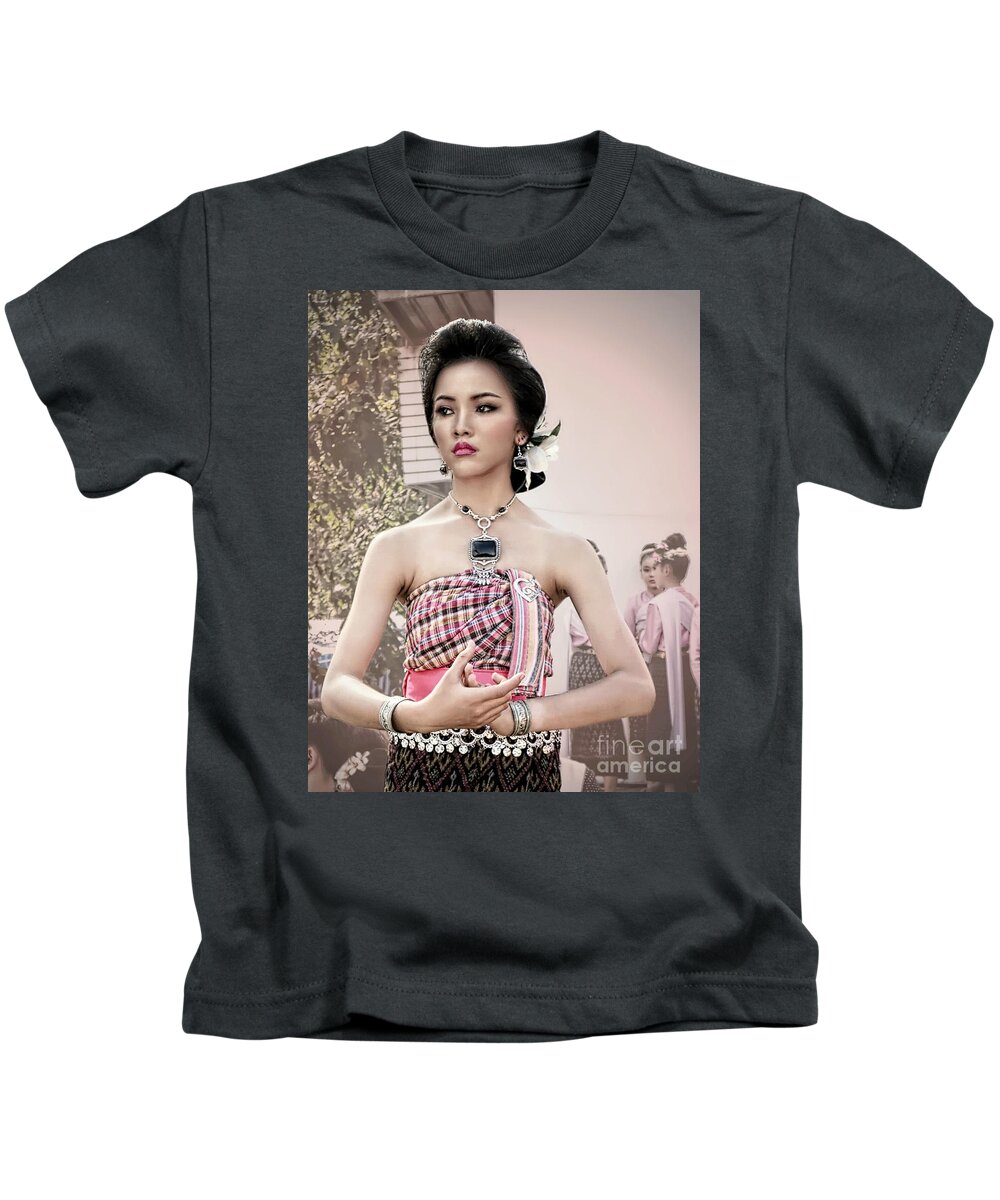 Thailand Kids T-Shirt featuring the digital art Performance of Beauty by Ian Gledhill