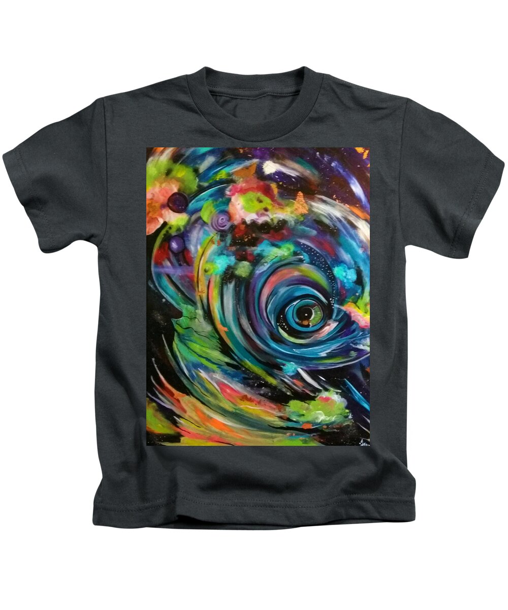 Universe Kids T-Shirt featuring the painting Perspective by Tracy Mcdurmon