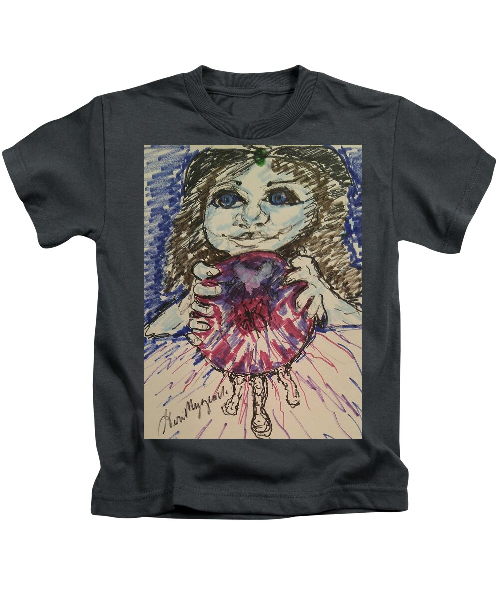 Physic Reader Kids T-Shirt featuring the painting Physic Reader by Geraldine Myszenski