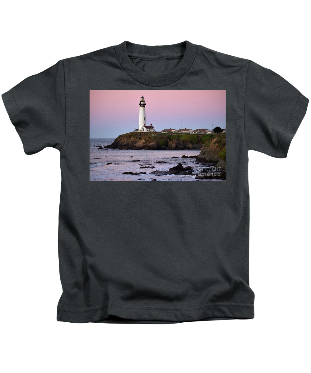 Architecture Kids T-Shirt featuring the photograph Pigeon Point Lighthouse at Dawn by Dean Birinyi