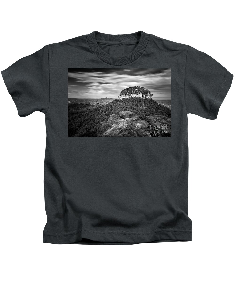 Pilot Mountain Kids T-Shirt featuring the photograph Pilot Mountain 1 by Patrick Lynch