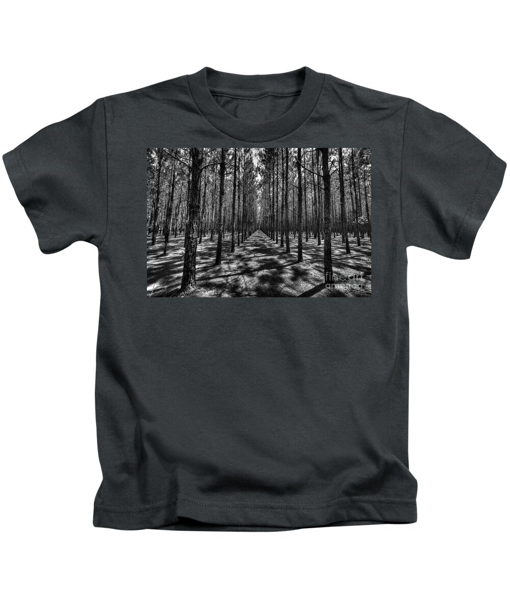 Pines Kids T-Shirt featuring the photograph Pine Plantation Wide by Gulf Coast Aerials -