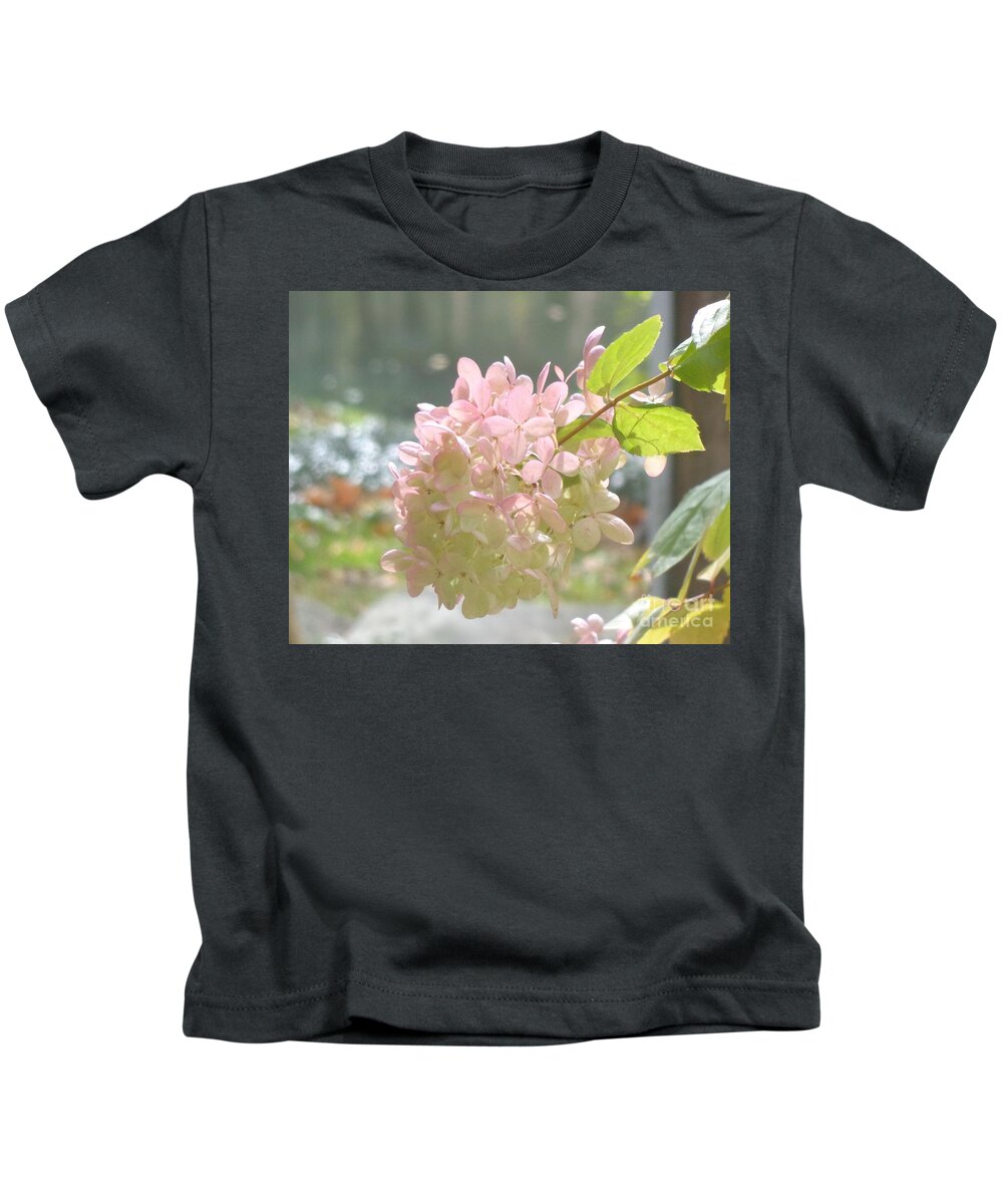 Flowers Kids T-Shirt featuring the photograph Pink Bloom in Sun by Christina Verdgeline