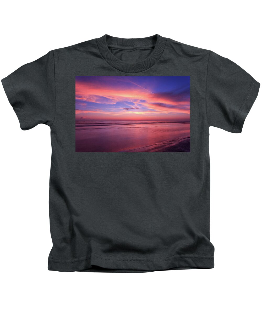 Ocean Kids T-Shirt featuring the photograph Pink Sky and Ocean by Doug Camara
