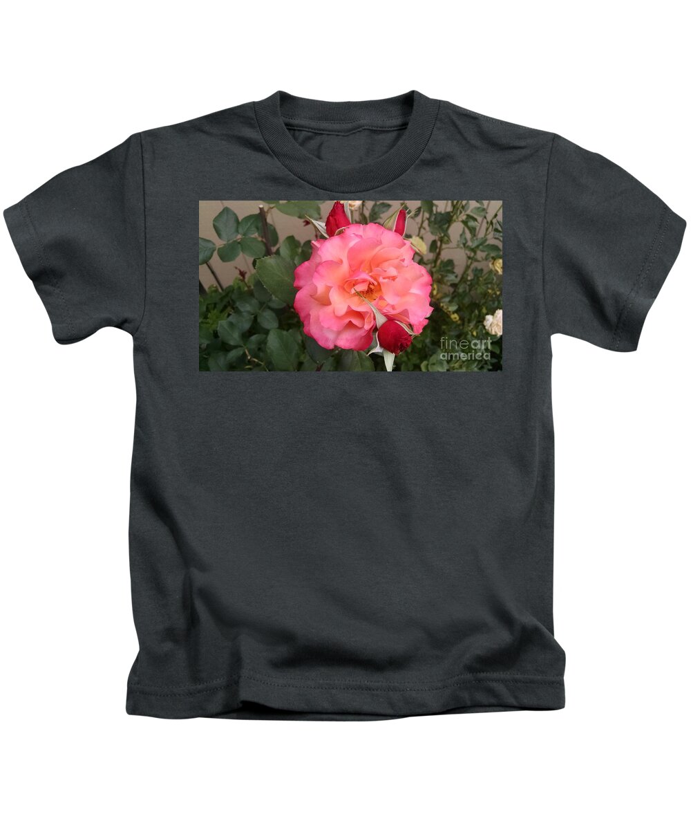 Floral Kids T-Shirt featuring the photograph Pink rose by Steven Wills