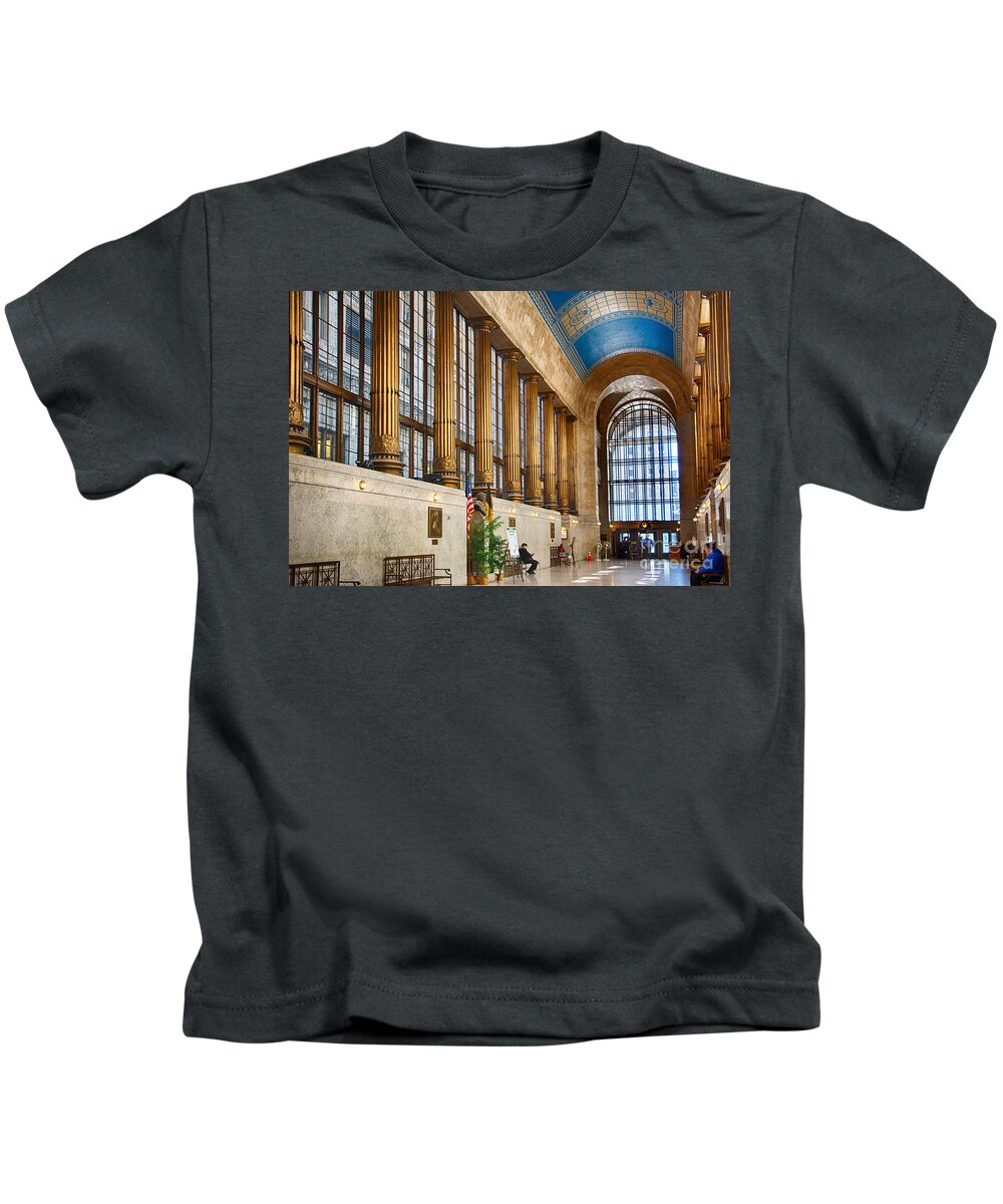 Pittsburgh City County Building Main Hall Kids T-Shirt featuring the photograph Pittsburgh City County Building Main Hall by Amy Cicconi
