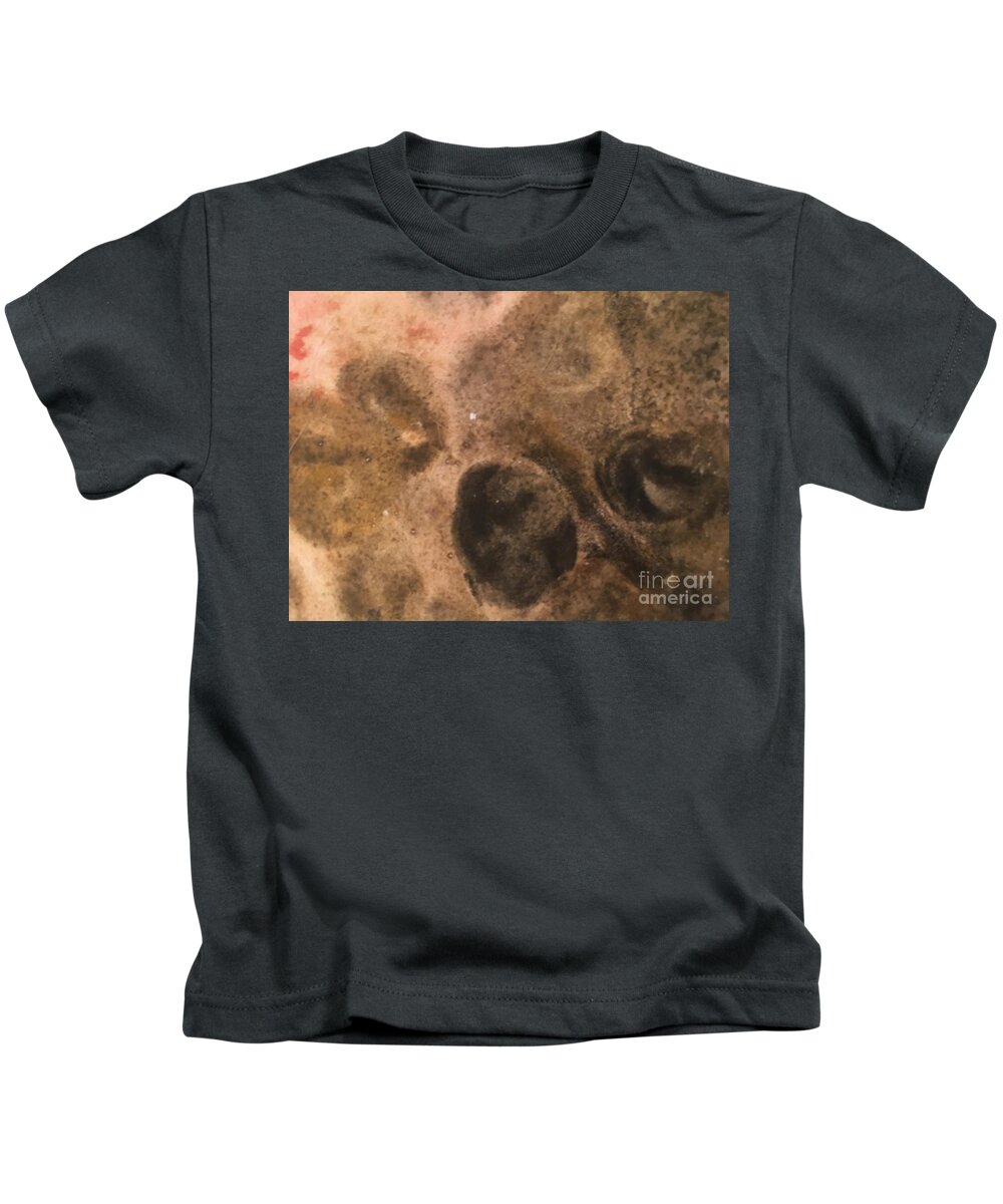 Brown Kids T-Shirt featuring the painting Planet by Mastiff Studios