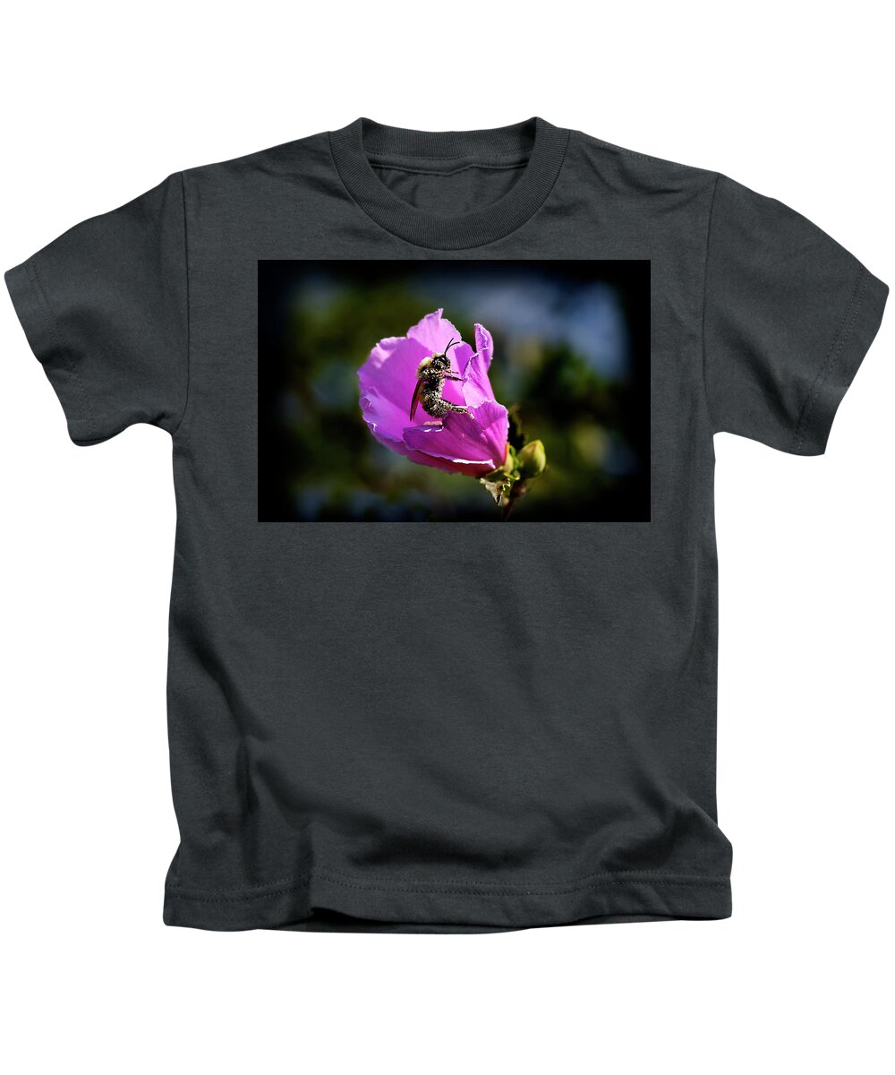 Bee Kids T-Shirt featuring the photograph Pollen Clad by Patricia Montgomery