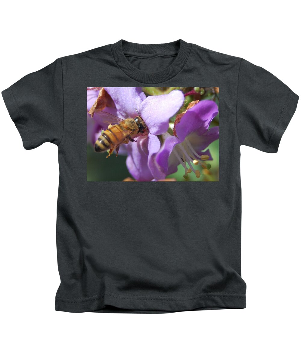 Bee Kids T-Shirt featuring the photograph Pollinating 5 by Amy Fose