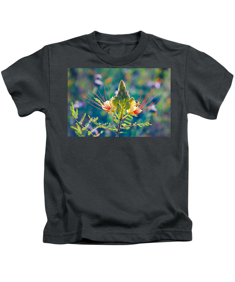 Honey Bee Kids T-Shirt featuring the photograph Pollination by Ram Vasudev