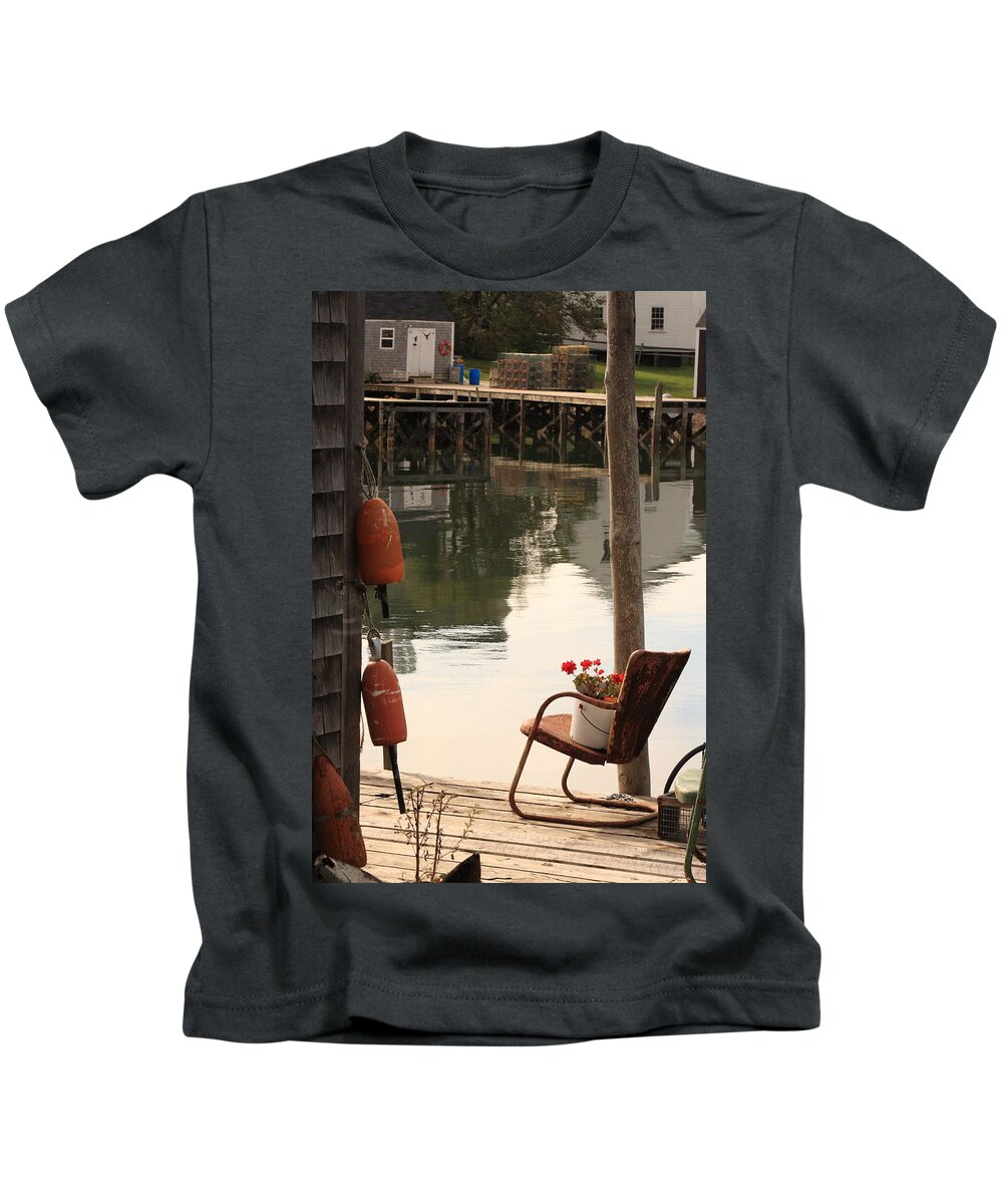 Seascape Kids T-Shirt featuring the photograph Port Clyde Life by Doug Mills