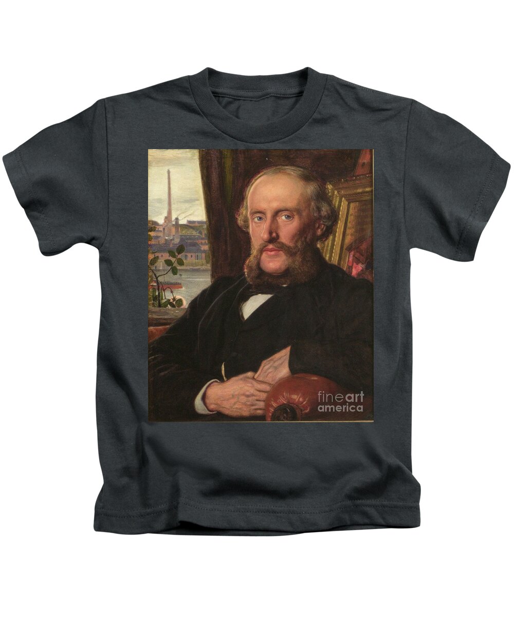 Ford Madox Brown Kids T-Shirt featuring the painting Portrait of James Leathar by MotionAge Designs