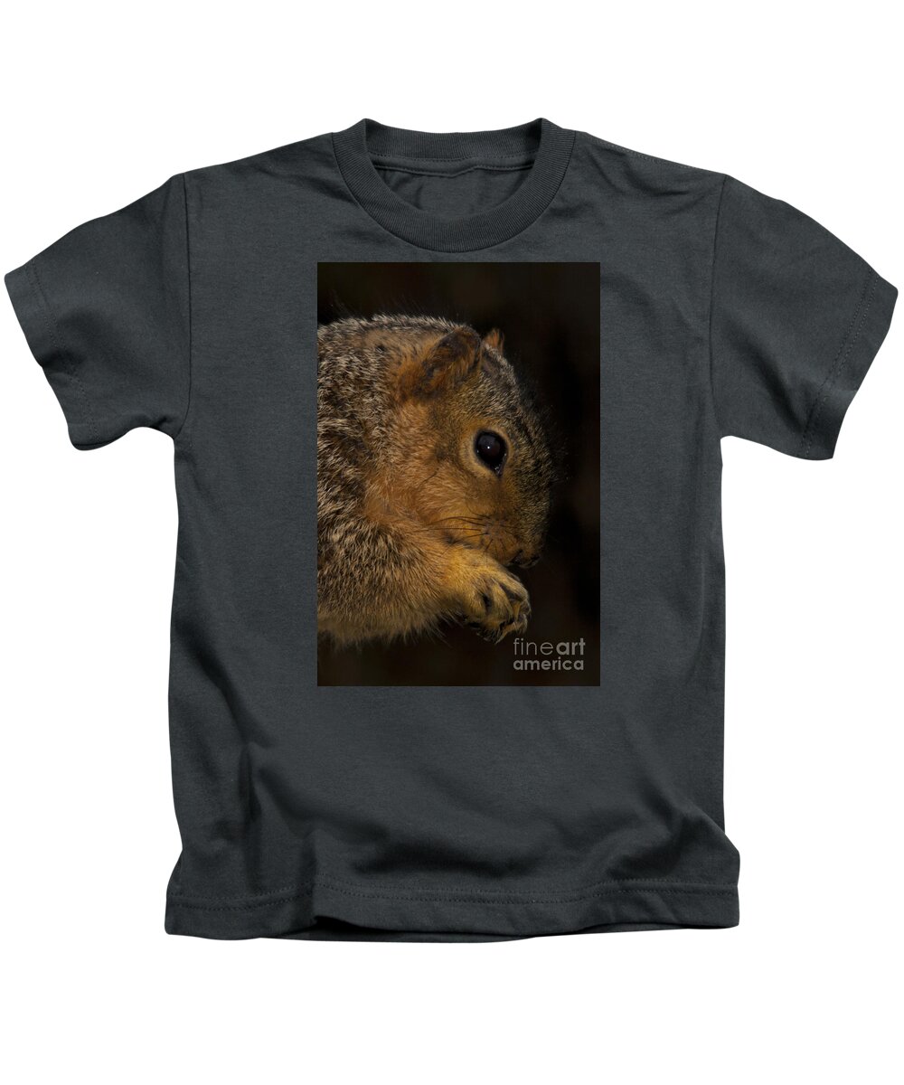 Praying Squirrel Kids T-Shirt featuring the photograph Praying Squirrel by John Harmon