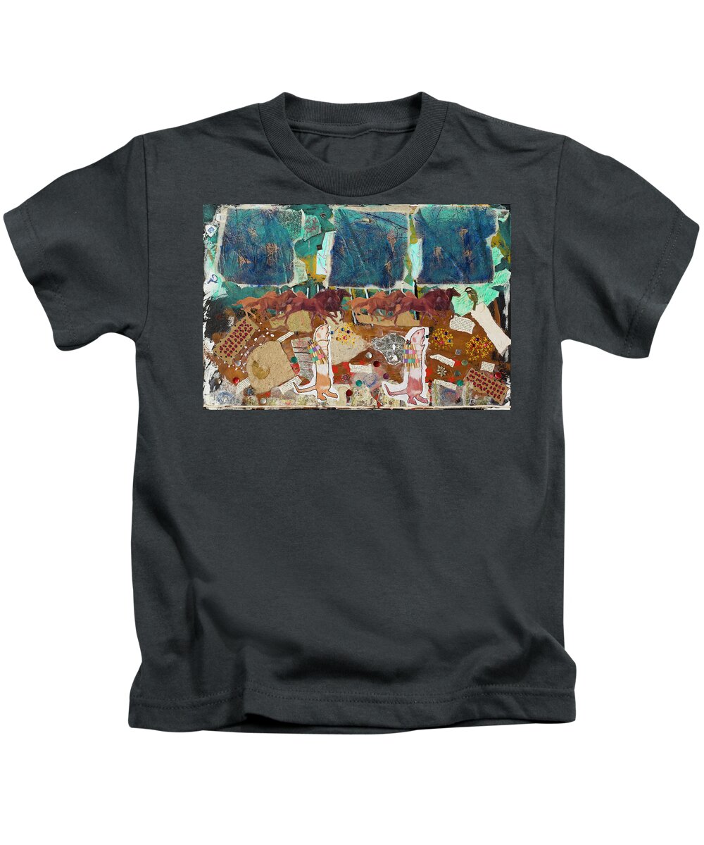 Rat Kids T-Shirt featuring the mixed media Preparing For Winter by Dawn Boswell Burke