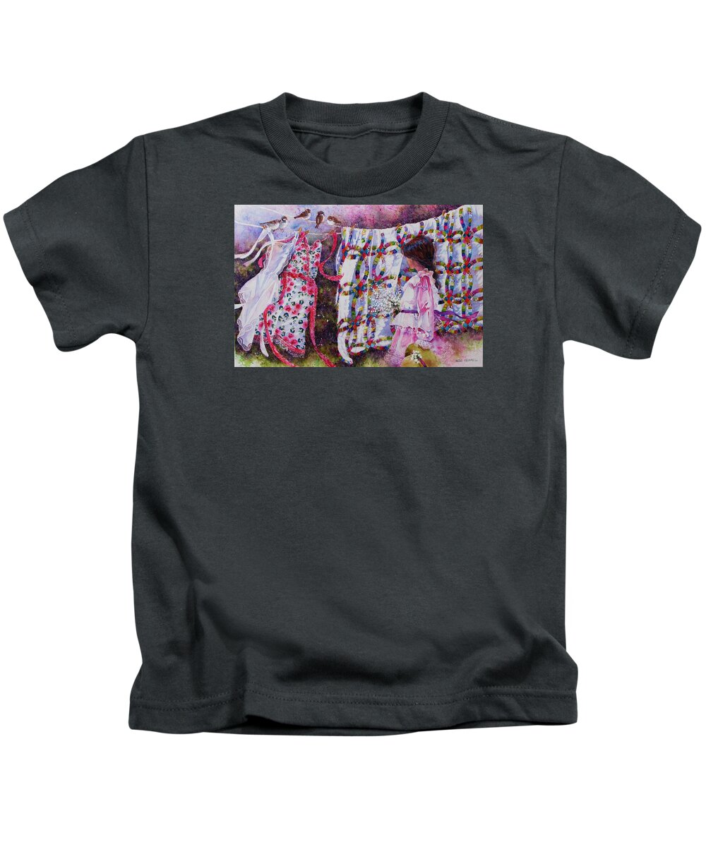 Little Girl Kids T-Shirt featuring the painting Primavera by Nicole Gelinas