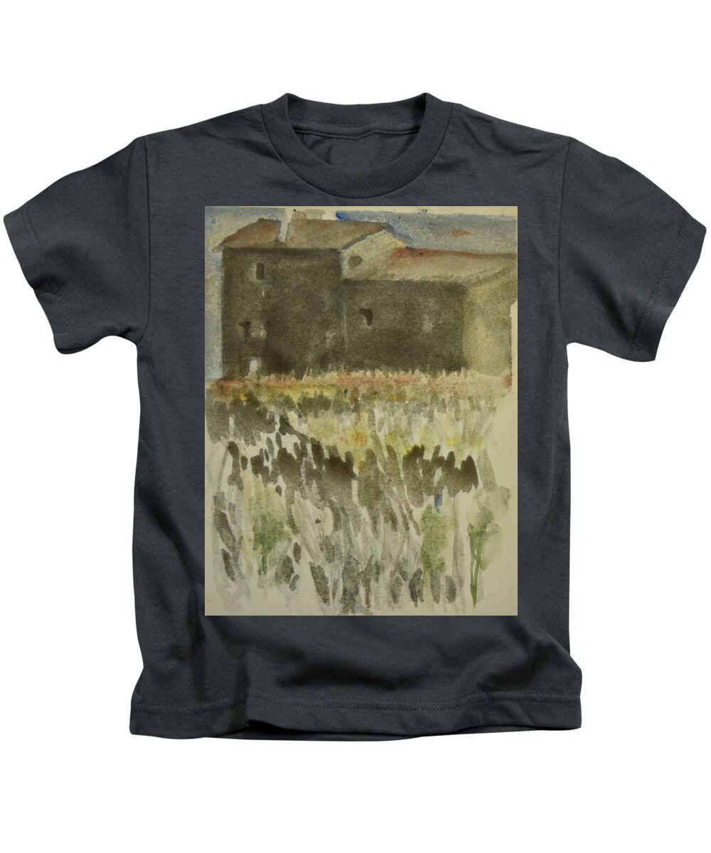 Provence Kids T-Shirt featuring the painting Provence house of stone  stenhus. Up to 80 x 100 cm by Marica Ohlsson