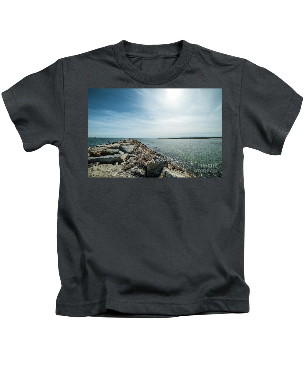 Provincetown Kids T-Shirt featuring the photograph Provincetown Breakwater by Michael James