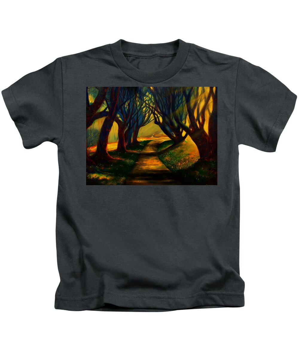 Emery Franklin Landscape Kids T-Shirt featuring the painting Quiet Evening by Emery Franklin
