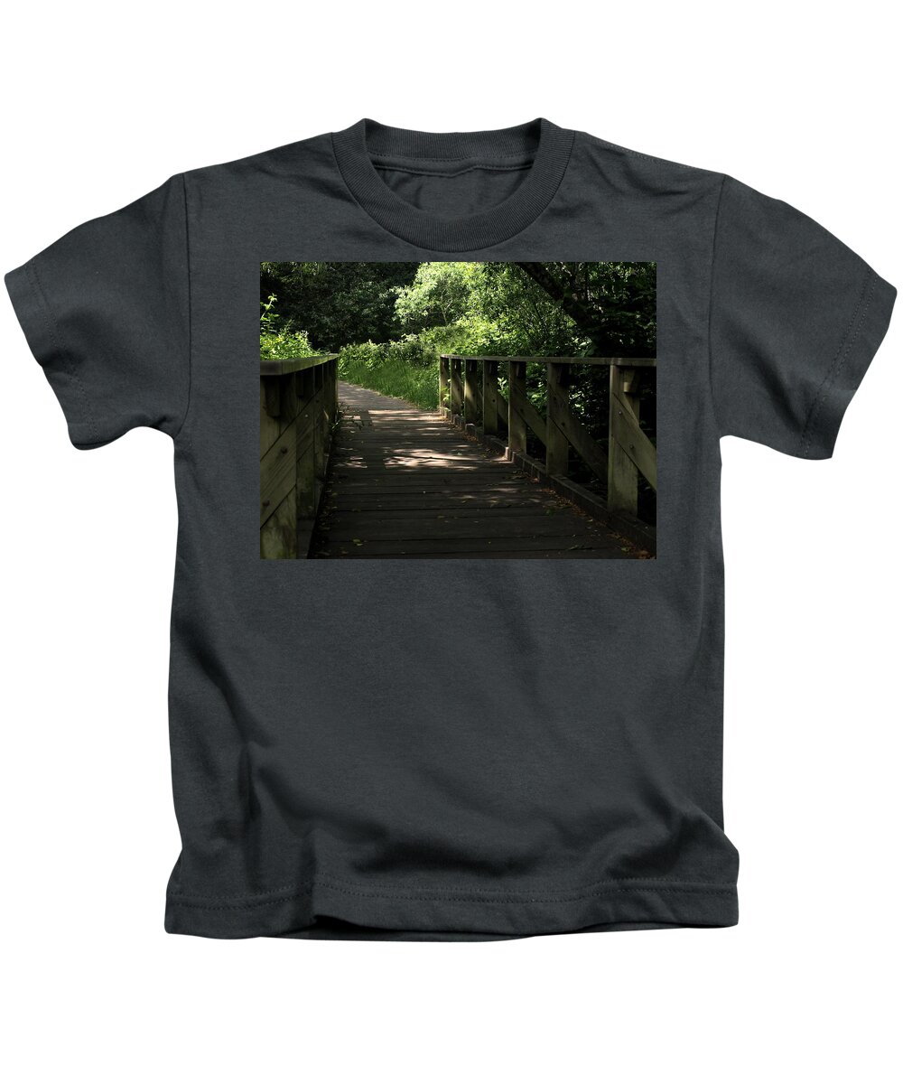 Landscape Kids T-Shirt featuring the photograph Quiet Path Bridge by Richard Thomas