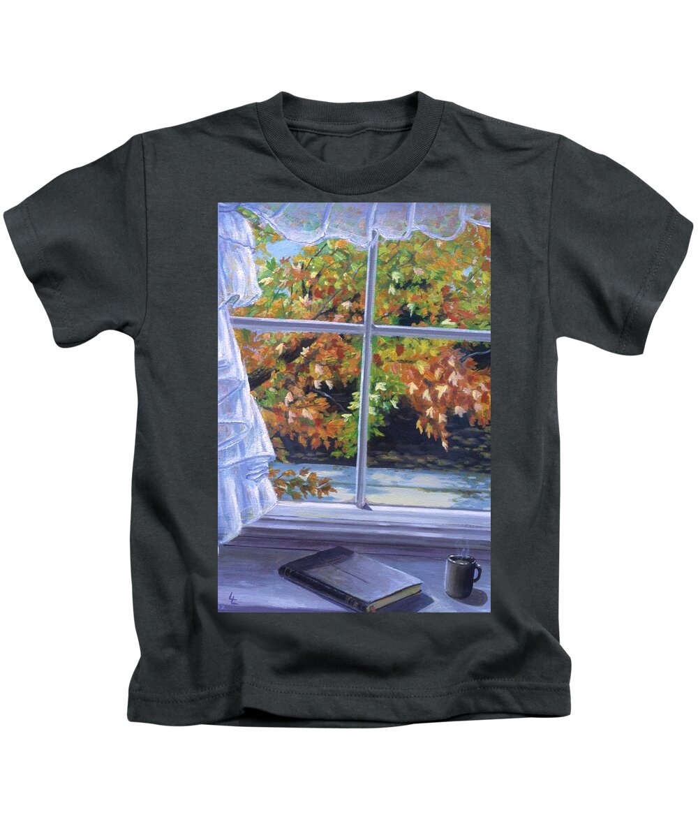  Kids T-Shirt featuring the painting Quiet Time by Barbel Smith