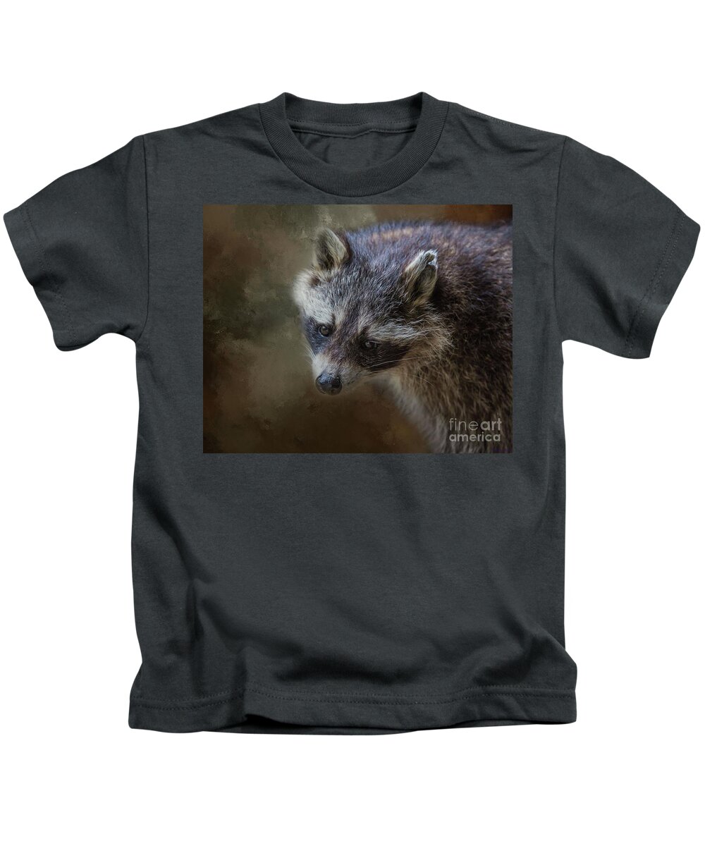 Raccoon Kids T-Shirt featuring the photograph Raccoon Portrait by Eva Lechner