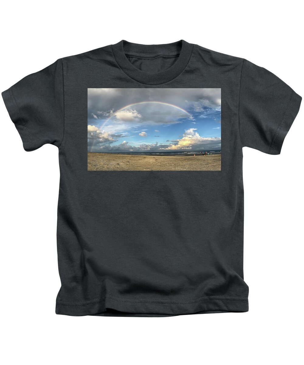 Rainbow Kids T-Shirt featuring the photograph Rainbow Over Ocean by Patricia Schaefer
