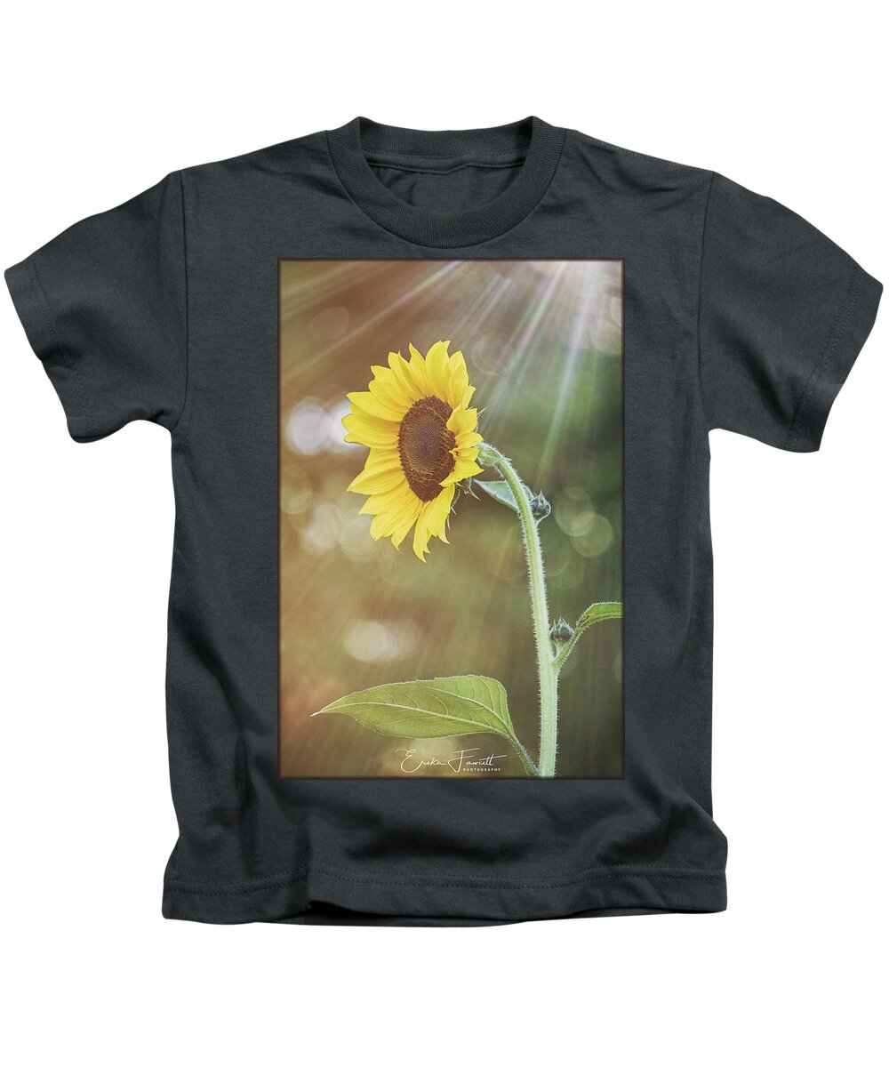 Sunflower Kids T-Shirt featuring the photograph Ray of Light by Erika Fawcett