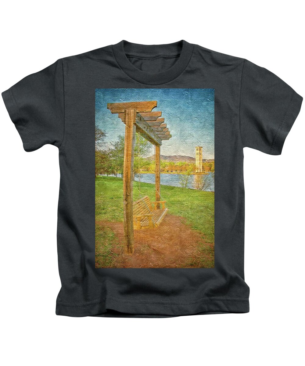 Swing Kids T-Shirt featuring the photograph Ready to Swing at Furman, Greenville, South Carolina by Zayne Diamond