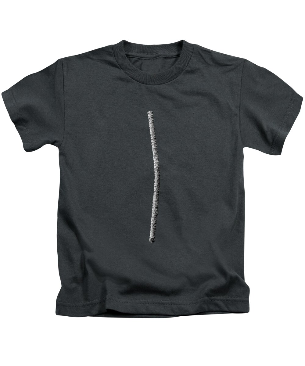 Art Kids T-Shirt featuring the photograph Rebar on Wood BW by YoPedro