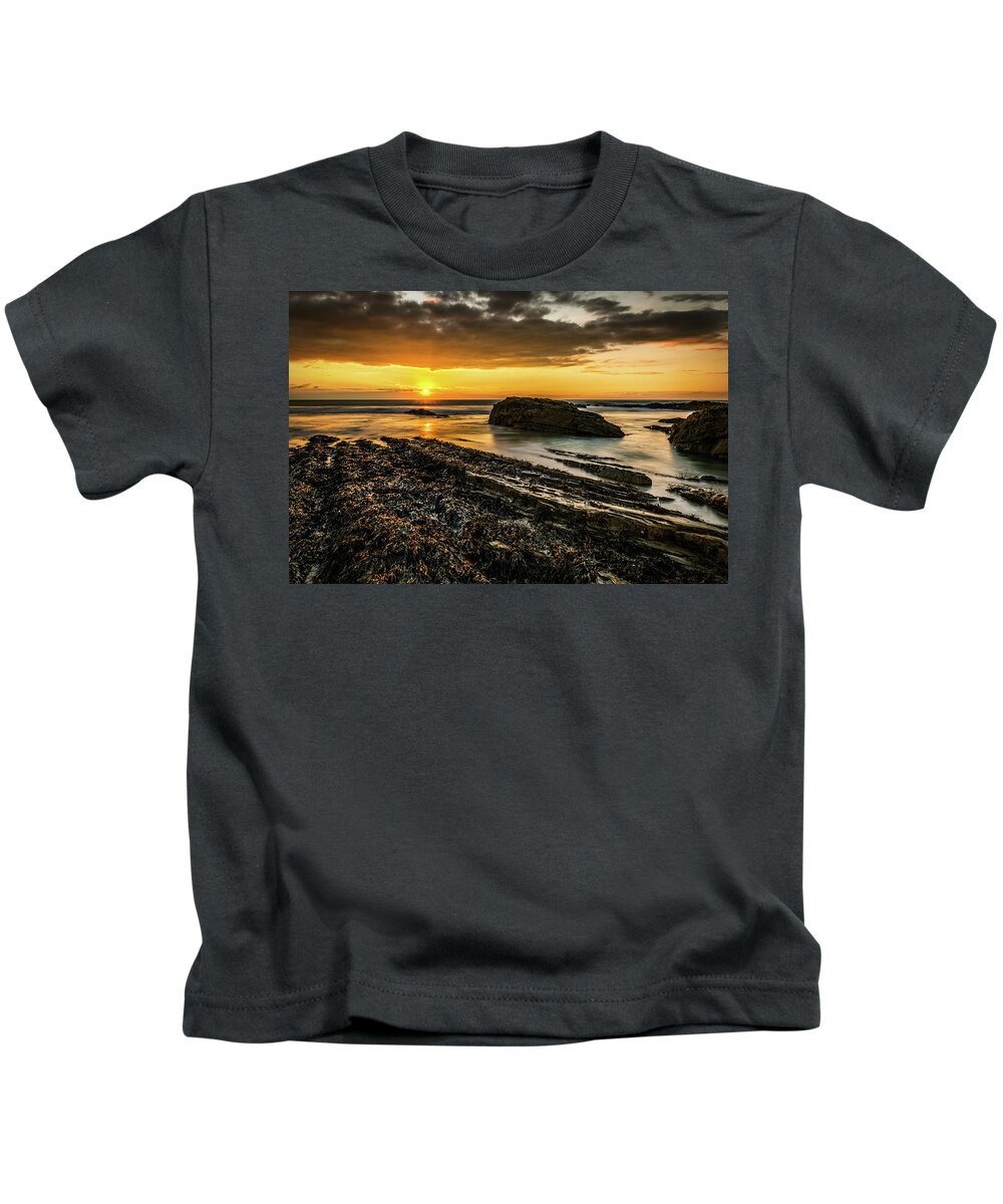 Seascape Kids T-Shirt featuring the photograph Receding Tide by Nick Bywater