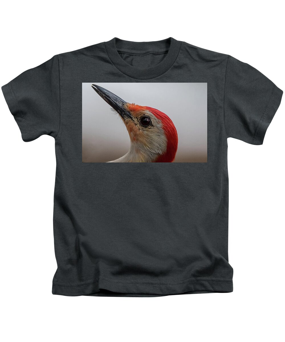 Birds Kids T-Shirt featuring the photograph Red-Bellied Woodpecker by Norman Peay
