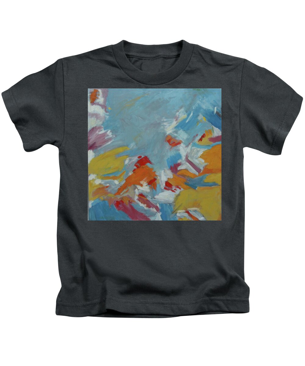 Abstract Kids T-Shirt featuring the painting Red Bird by Stan Chraminski